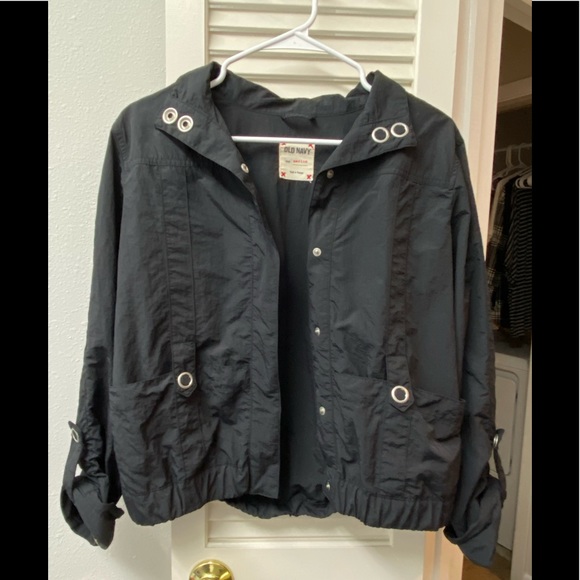 🖤🩶Old Navy • black nylon jacket • M • GUC - Picture 2 of 8